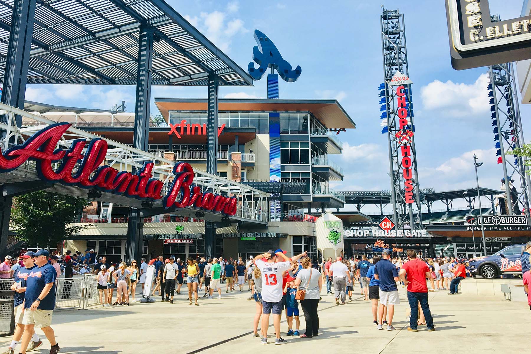 Exterior of the Atlanta Braves stadium in Atlanta, Georgia. 