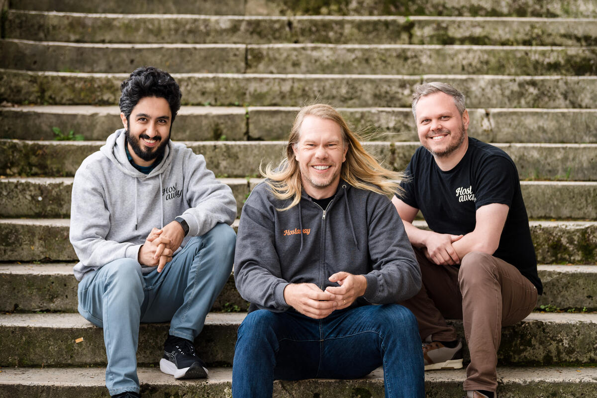 The Hostaway founding team (L-R) Saber Kordestanchi, Marcus Rader and Mikko Nurminen. Source: Hostaway